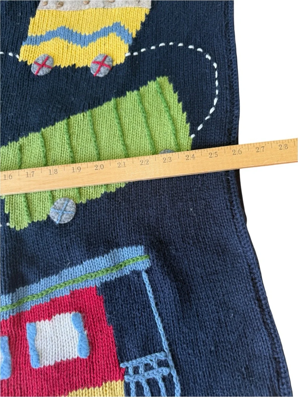 ART WALK COTTON KNITTED DARK BLUE BABY BLANKET(102)